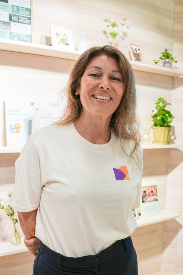 Fotini Carlsson, svensklärare på Montessori Mondial Kungsholmen.