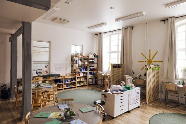 Klassrum på Montessori Mondial Sandskogen.